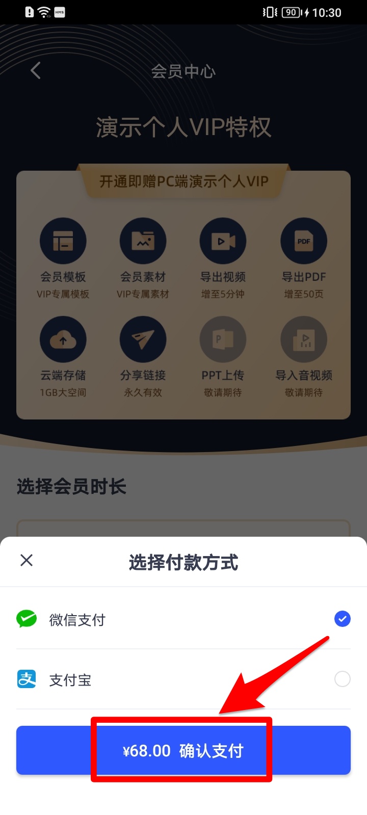 付款页面